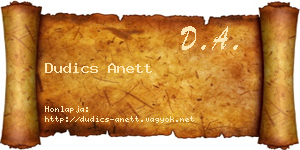 Dudics Anett névjegykártya
